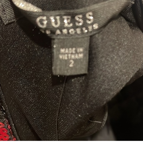 Guess Red/Black Zebra Sequin Cap Sleeve Mini Dress NWT Sz 2 - Picture 11 of 11